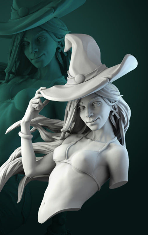 Anita the Young Witch Bust - 3D Print