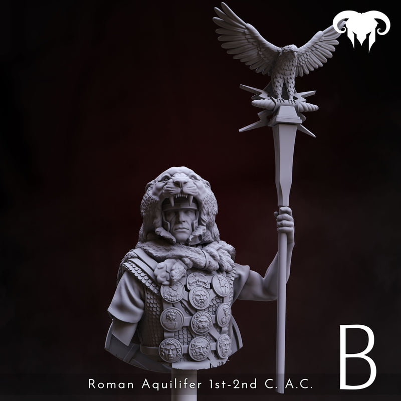 Roman Aquilifer 1st-2nd C. AC Bust - 3D Print