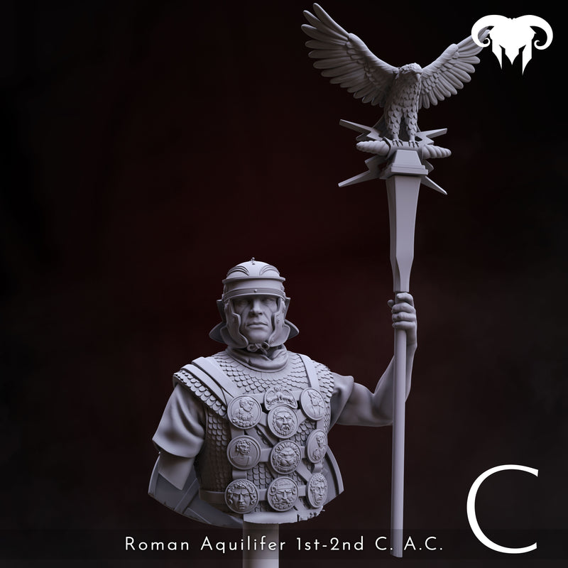 Roman Aquilifer 1st-2nd C. AC Bust - 3D Print