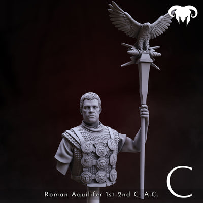 Roman Aquilifer 1st-2nd C. AC Bust - 3D Print