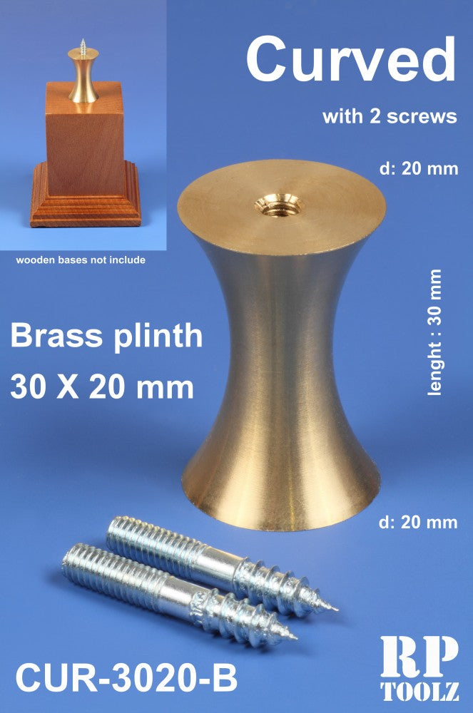 Curved Brass Plinth 30x20mm
