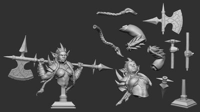 Goblin Queen Bust - 3D Print