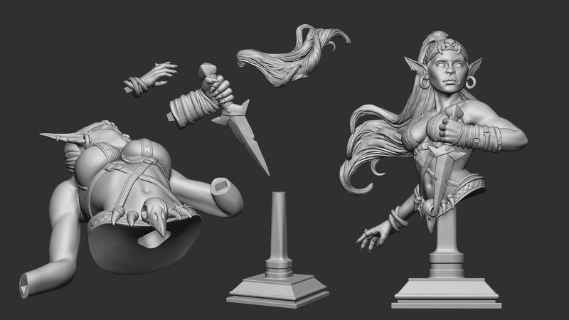 Goblin Thief Bust - 3D Print