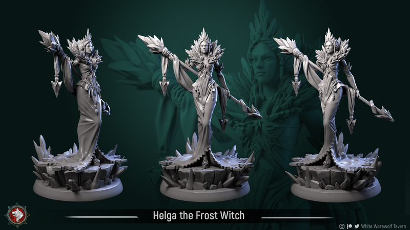 Helga the Frost Witch - 75mm - 3D Print