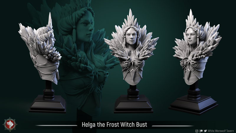 Helga the Frost Witch Bust - 3D Print