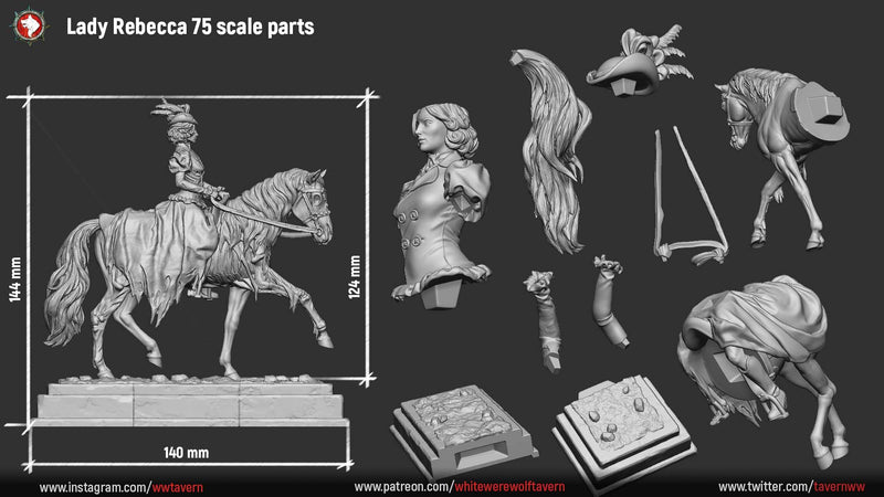 Lady Rebecca Bahly - 75mm - 3D Print