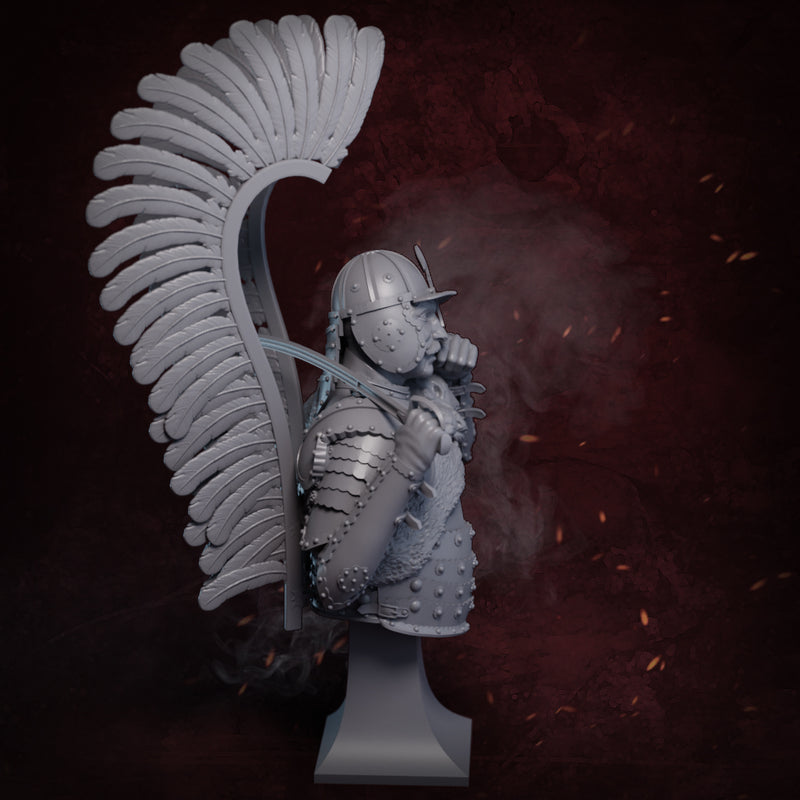 Winged Hussar XVII Century Bust - 3D Print