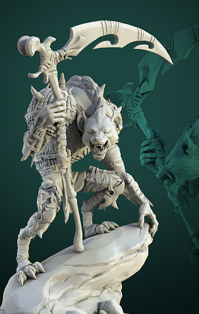 Mezg Gnoll Commander - 75mm - 3D Print