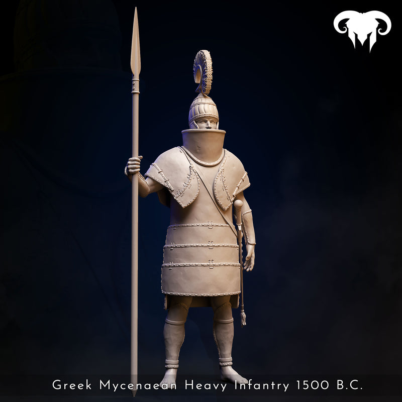 Greek Mycenaean Heavy Infantry 1500 B.C. Palace Guard - 3D Print