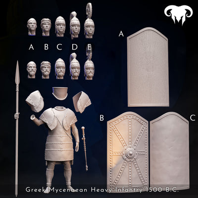 Greek Mycenaean Heavy Infantry 1500 B.C. Palace Guard - 3D Print