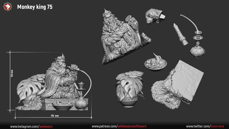 Kruh Monkey King - 75mm - 3D Print