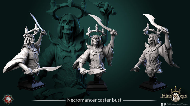Necromancer Caster Bust - 3D Print