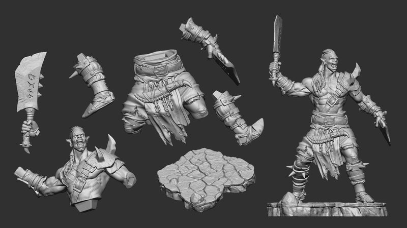 Orc warrior - 75mm - 3D Print