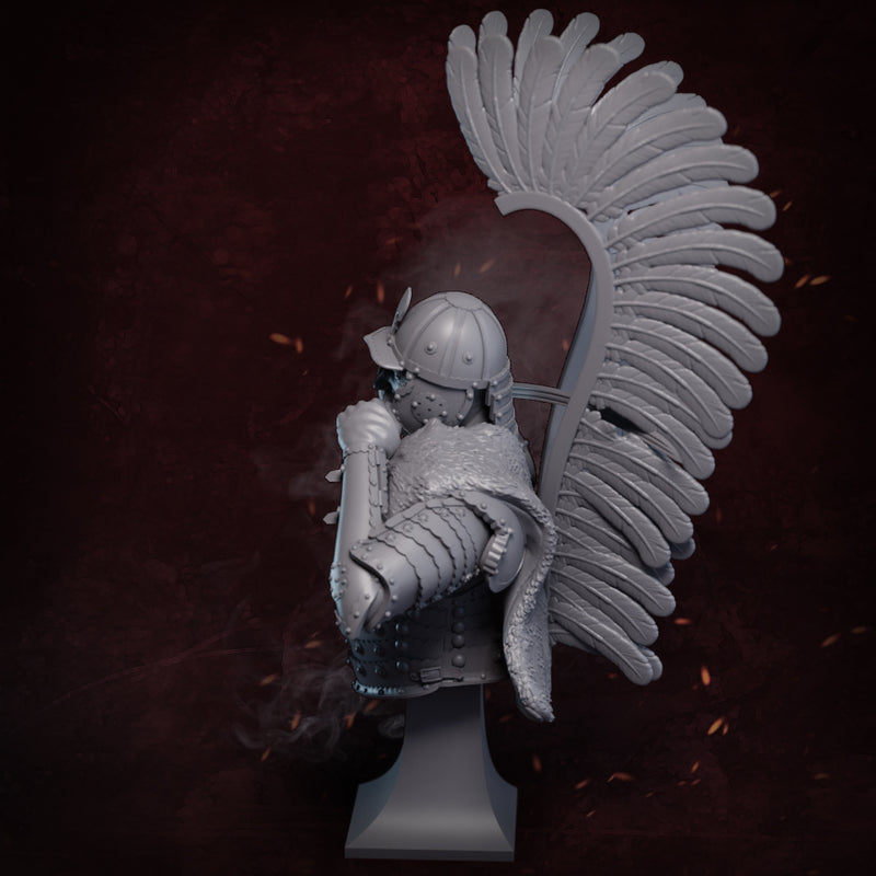 Winged Hussar XVII Century Bust - 3D Print