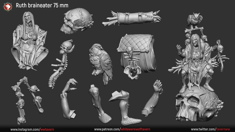 Ruth Braineater - 75mm - 3D Print