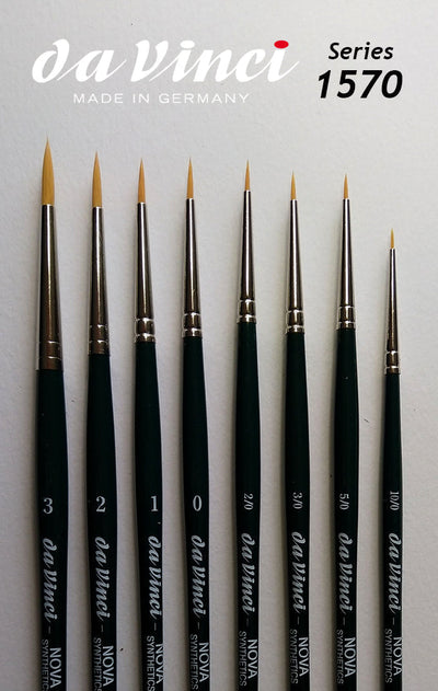 NOVA Finest Golden Synthetic Fibre Brushes - SERIES 1570 - Size 3/0