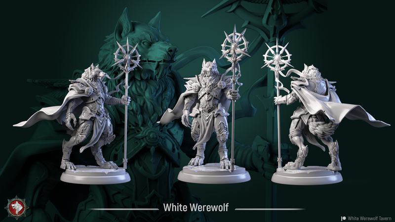 White Werewolf - 75mm - 3D Print