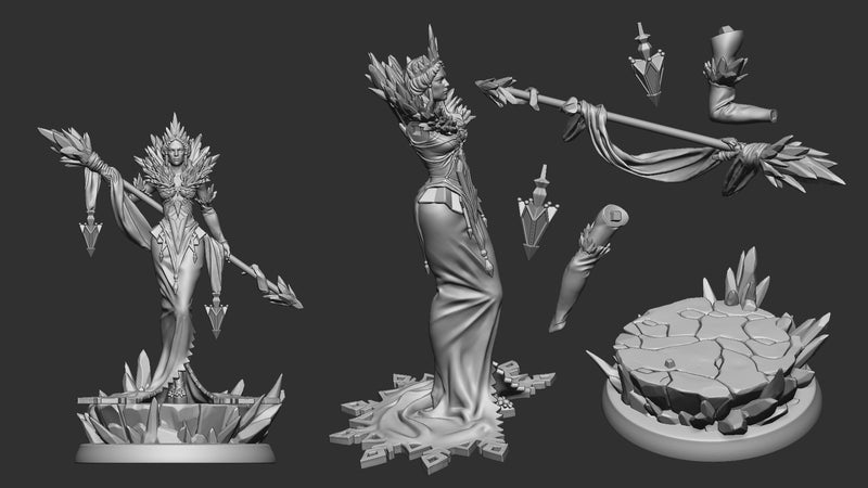 Helga the Frost Witch - 75mm - 3D Print