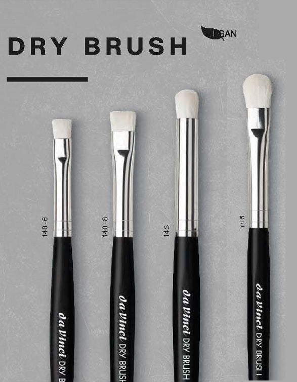 Dry Brush, Flat, White Synthetic Fibres - SERIES 140 - Size 8