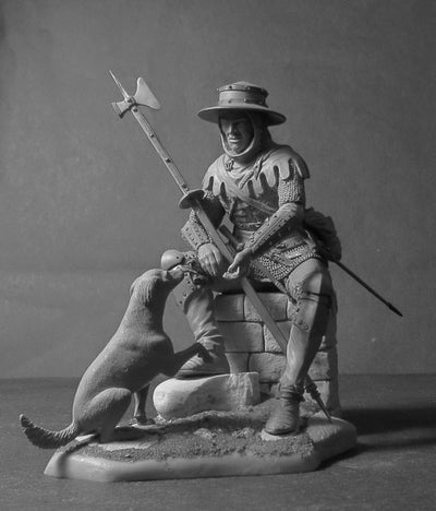 Medieval European Man-at-Arms, with Dog, XV CEnt.