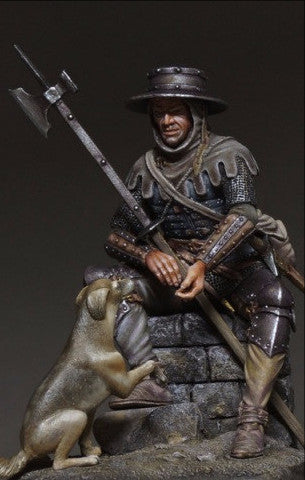 Medieval European Man-at-Arms, with Dog, XV CEnt.