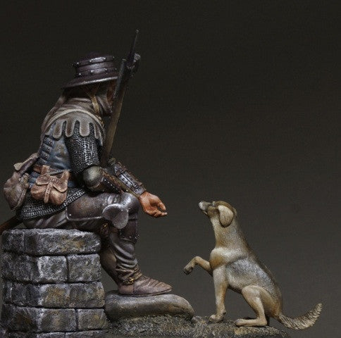 Medieval European Man-at-Arms, with Dog, XV CEnt.