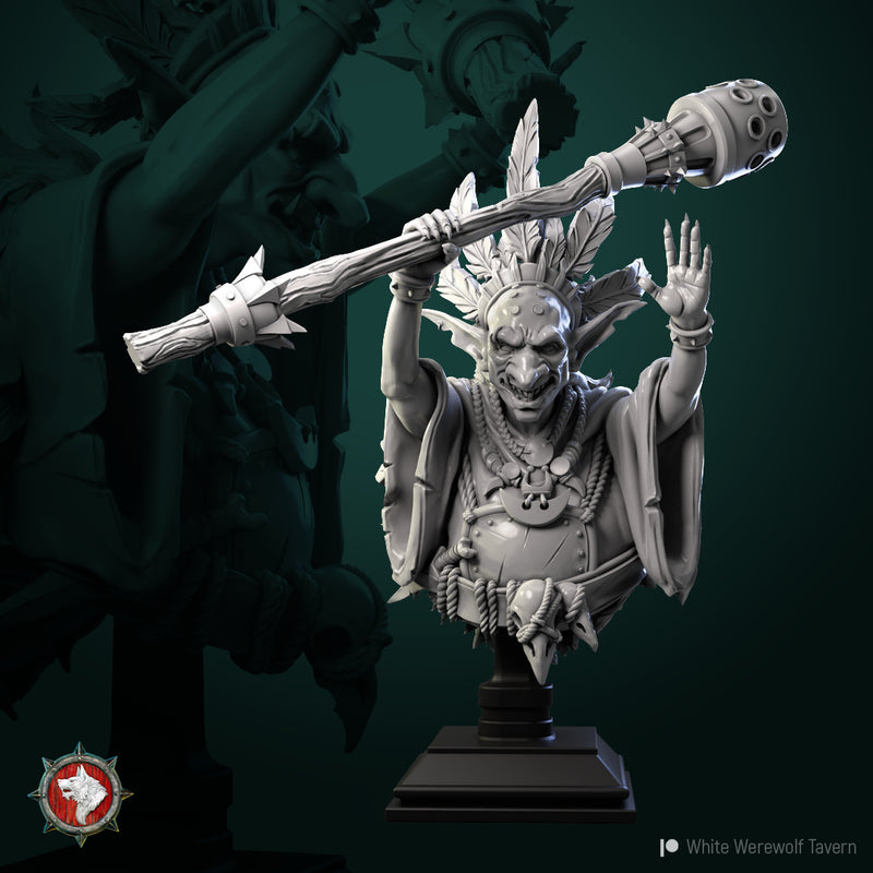 Goblin Shaman Bust - 3D Print