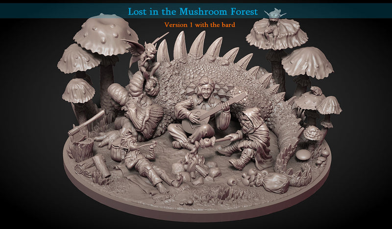 Lost in the Mushroom Forest Diorama - 3D Print