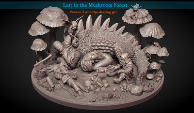 Lost in the Mushroom Forest Diorama - 3D Print