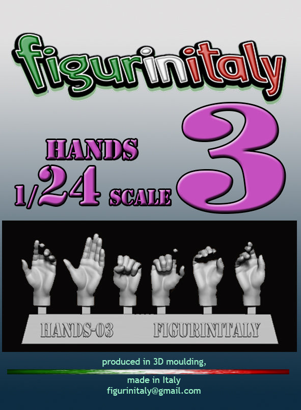 Hands Set No 3 - 1/24 Scale