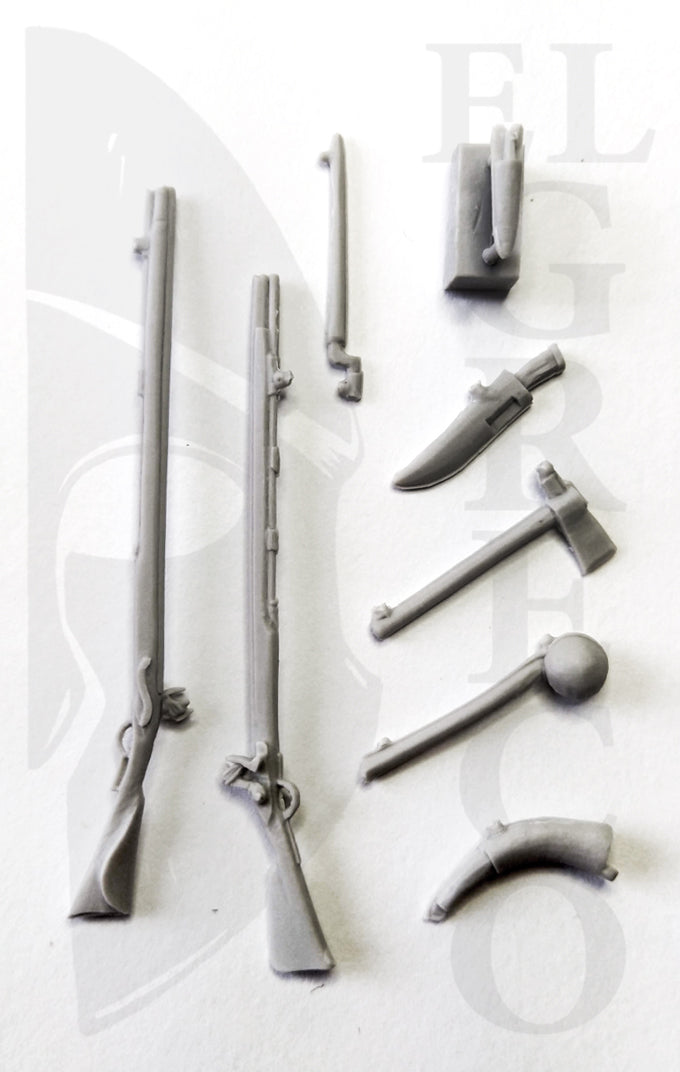 East Coast / Woodland Indians Weapons Set - 75mm